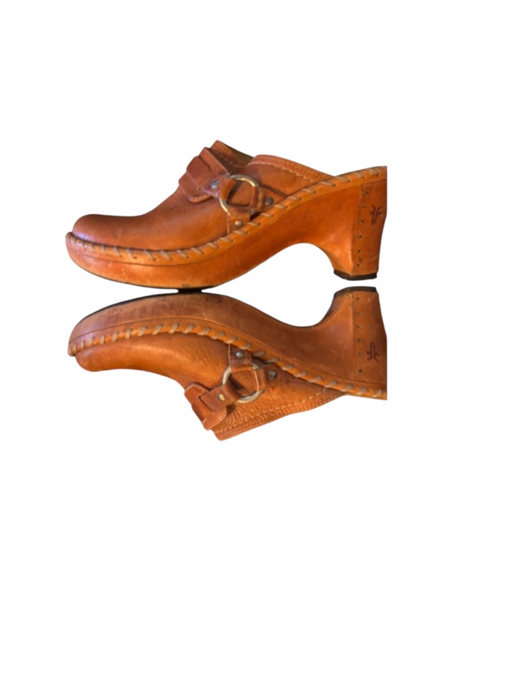 Frye leather Harness mule clogs Sz 8.5 - Picture 5 of 9